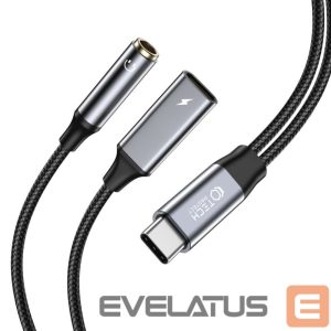 Cable Tech-Protect  USB-C (męski) || USB-C (female) || mini jack 3.5 mm (female) 