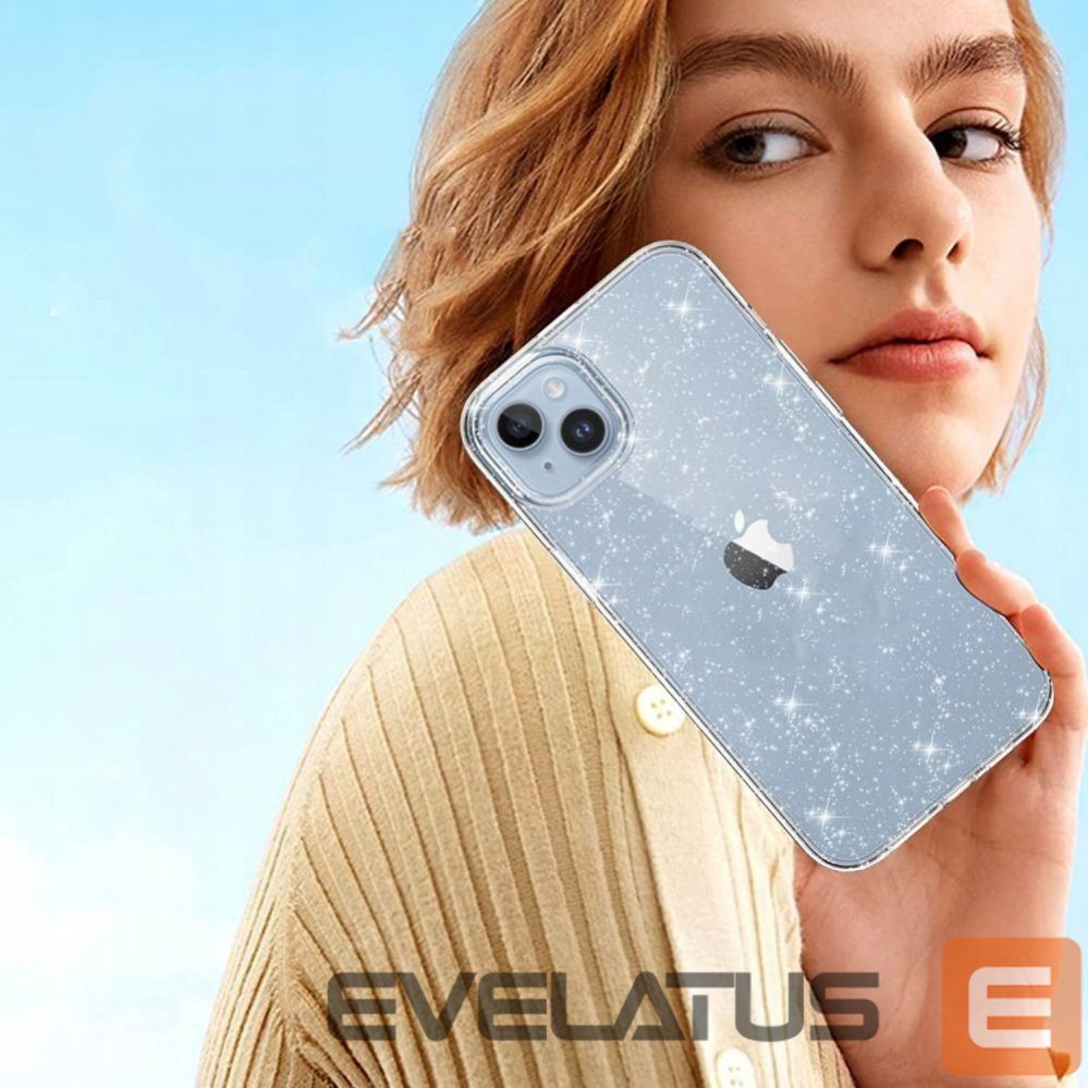 Back panel cover Tech-Protect Tech-Protect FlexAir Hybrid Case for Samsung Galaxy S23 FE - Clear-Glitter