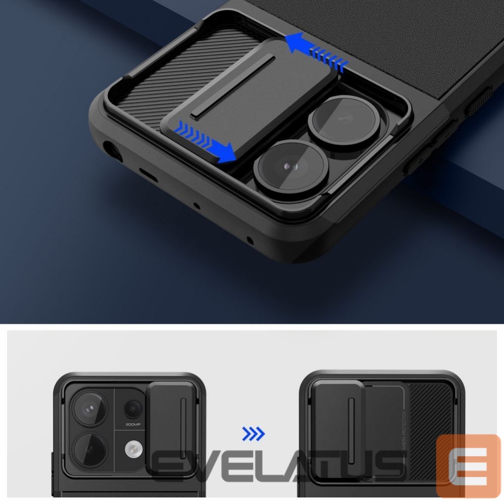 Back panel cover Tech-Protect Tech-Protect Velar Cam+ Case for Xiaomi Redmi Note 13 Pro 5G / Poco X6 5G - Black