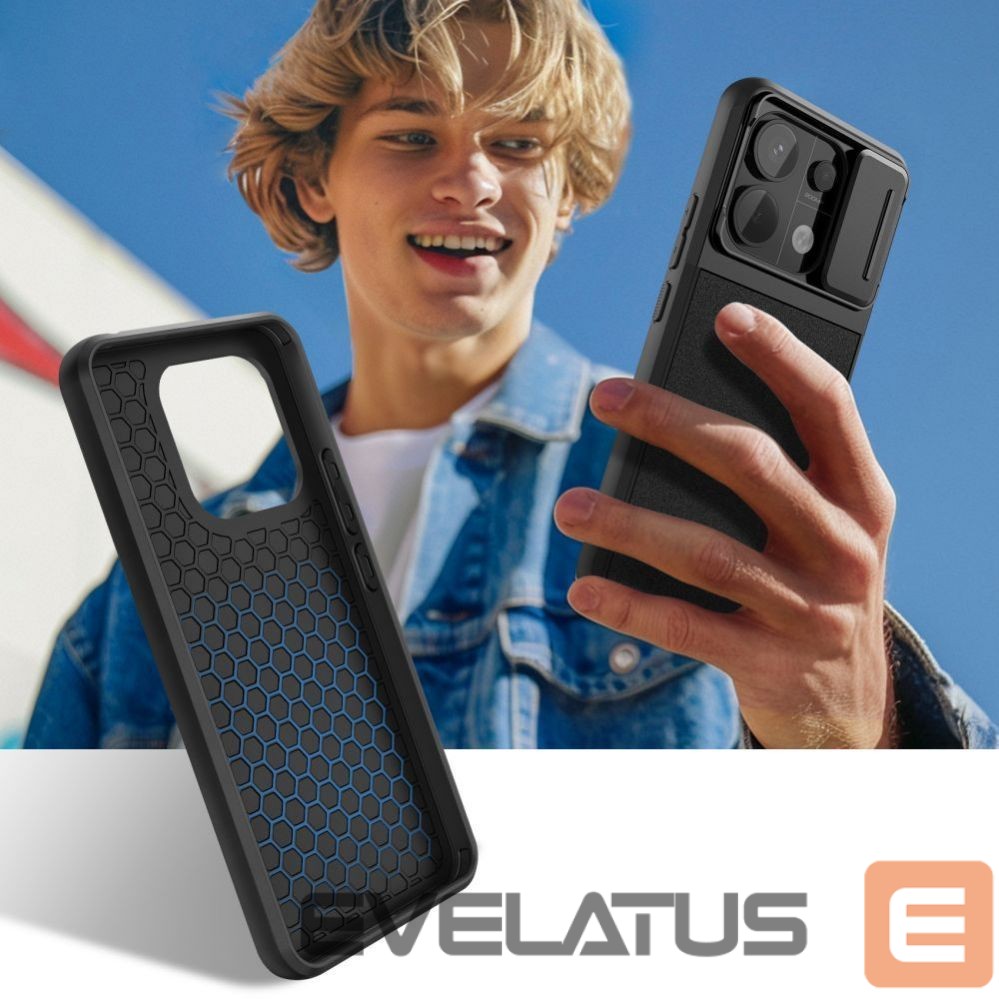 Back panel cover Tech-Protect Tech-Protect Velar Cam+ Case for Xiaomi Redmi Note 13 Pro 5G / Poco X6 5G - Black