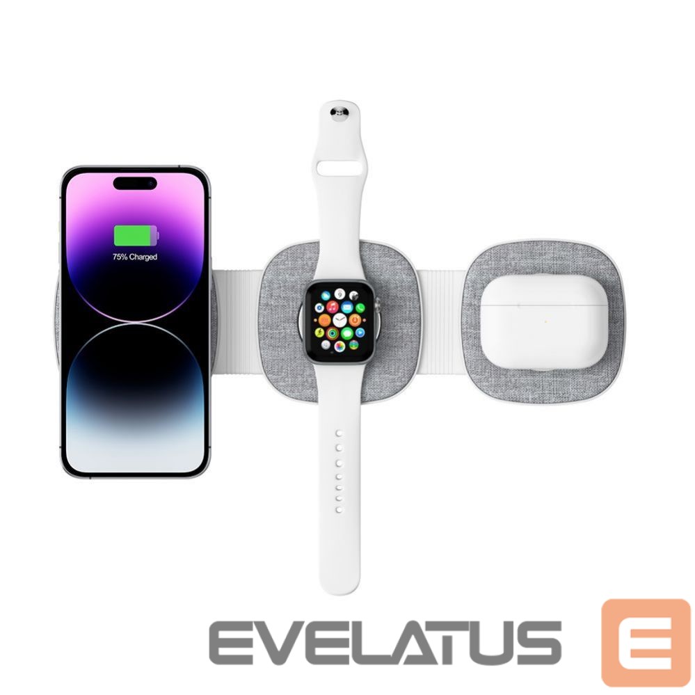 Adapter Tech-Protect Tech-Protect QI15W-A32 3-in-1 Inductive Charger with MagSafe for Smartphone / Apple Watch / AirPods - Gray