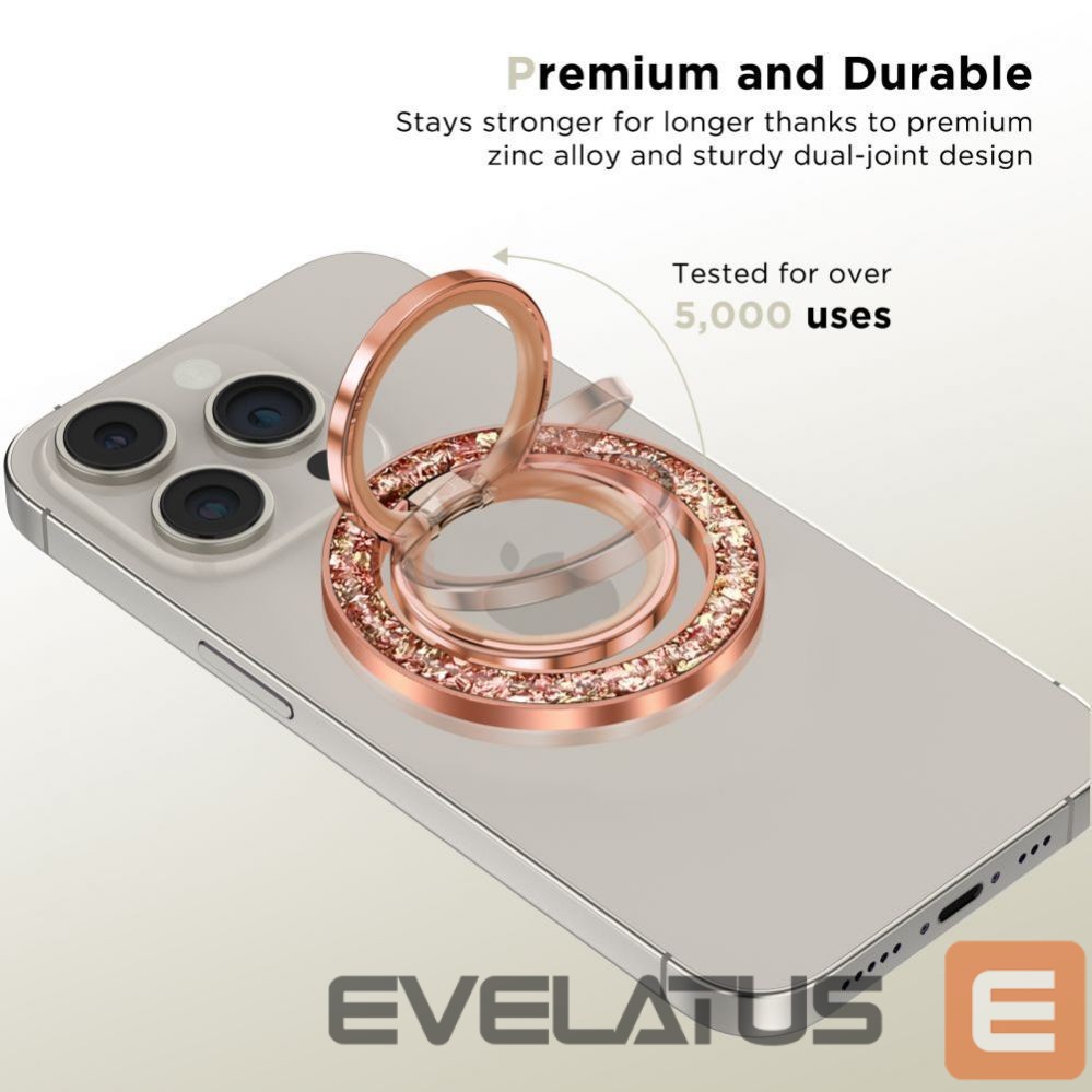 Auto holder Tech-Protect Tech-Protect MMR200 magnetic holder / ring with MagSafe - pink with crystals