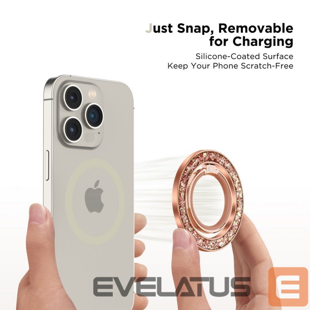 Auto holder Tech-Protect Tech-Protect MMR200 magnetic holder / ring with MagSafe - pink with crystals