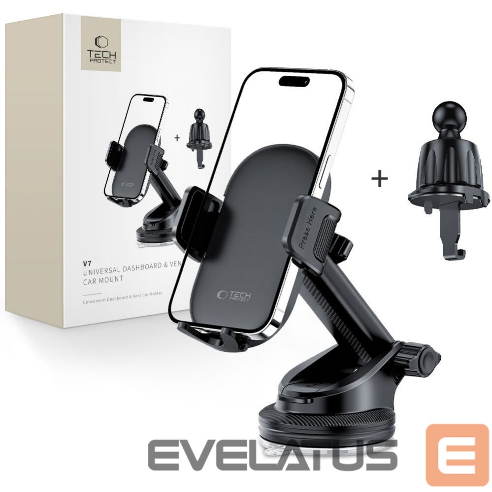 Auto holder Tech-Protect Universal Tech-Protect V7 Car Phone Holder for Cockpit/Air Vent - Black