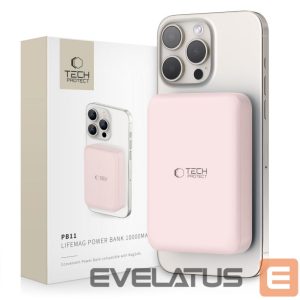 Power bank Tech-Protect  Tech-Protect LifeMag PB11 Powerbank with MagSafe 10000mAh 15W USB-C port - pink + USB-C cable 