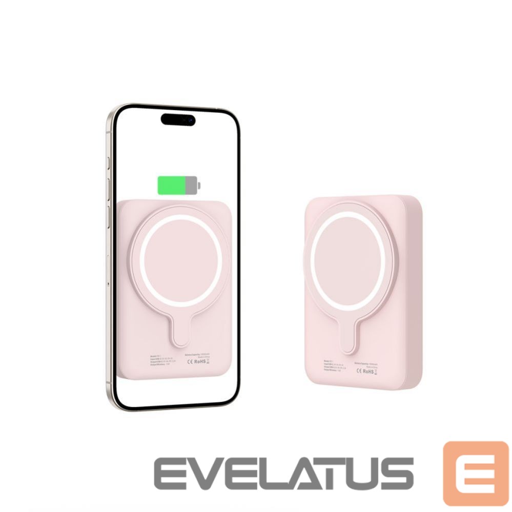 Power bank Tech-Protect Tech-Protect LifeMag PB11 Powerbank with MagSafe 10000mAh 15W USB-C port - pink + USB-C cable