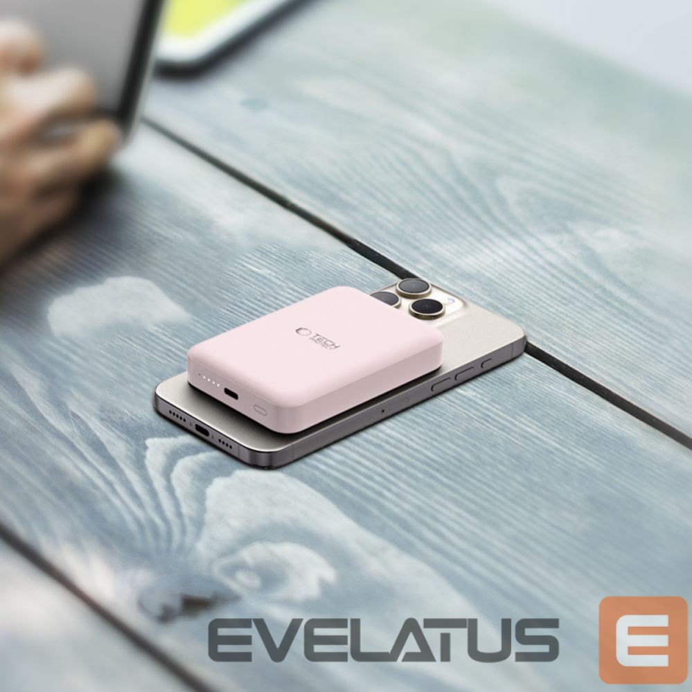 Power bank Tech-Protect Tech-Protect LifeMag PB11 Powerbank with MagSafe 10000mAh 15W USB-C port - pink + USB-C cable