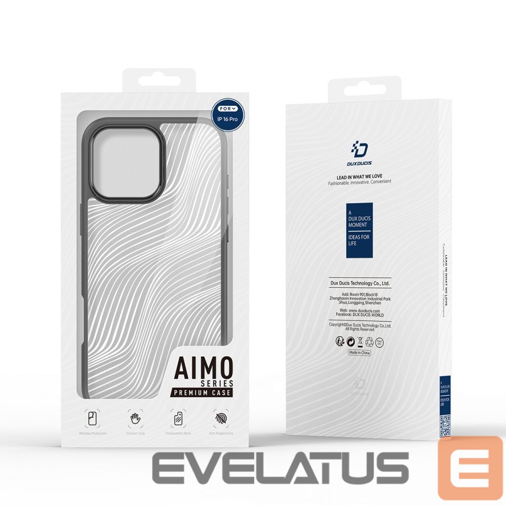 Back panel cover Dux Ducis Dux Ducis Aimo Case for iPhone 16 Pro Max - Black