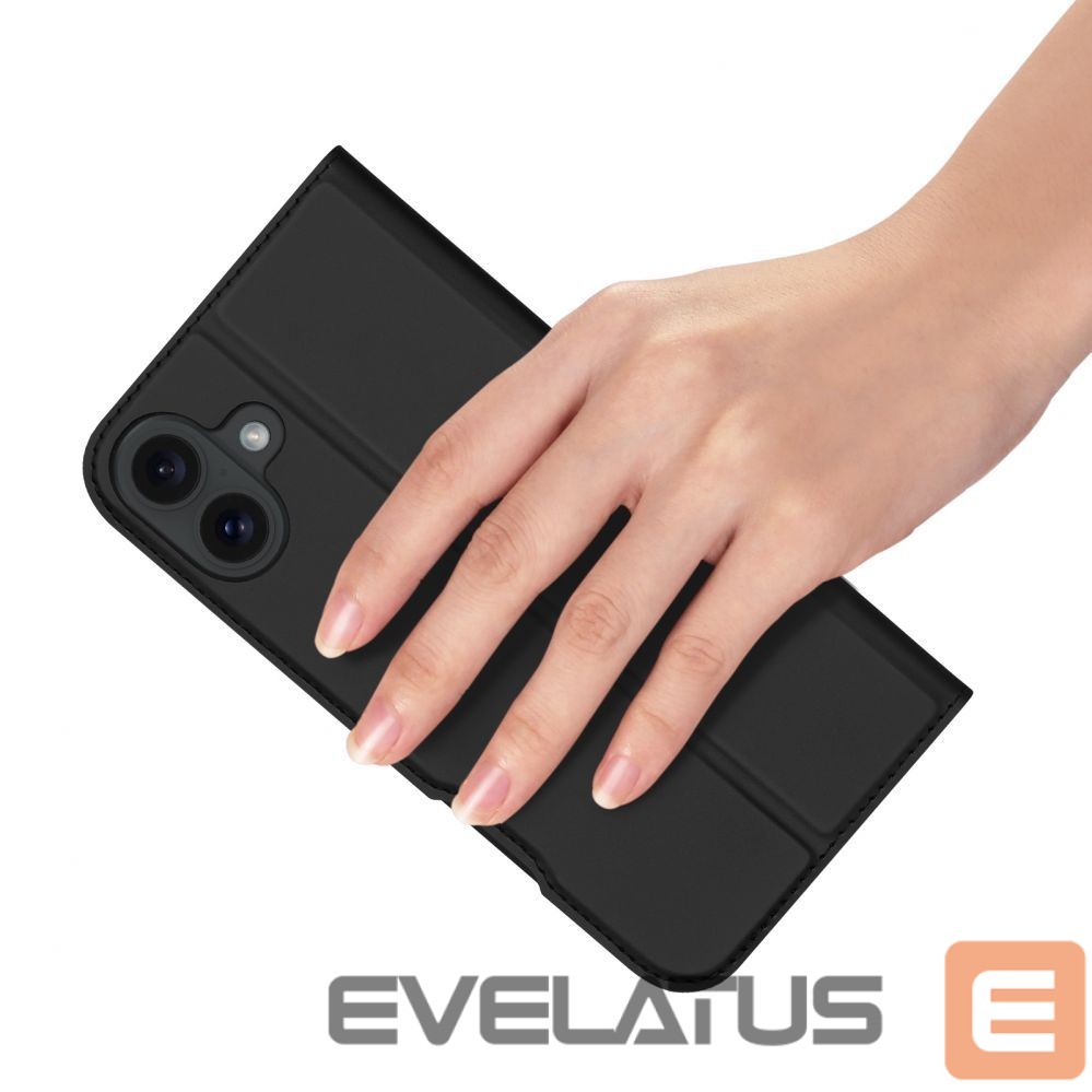 Back panel cover Dux Ducis Dux Ducis Skin Pro iPhone 16 Plus Case with Flip and Card Slot - Black