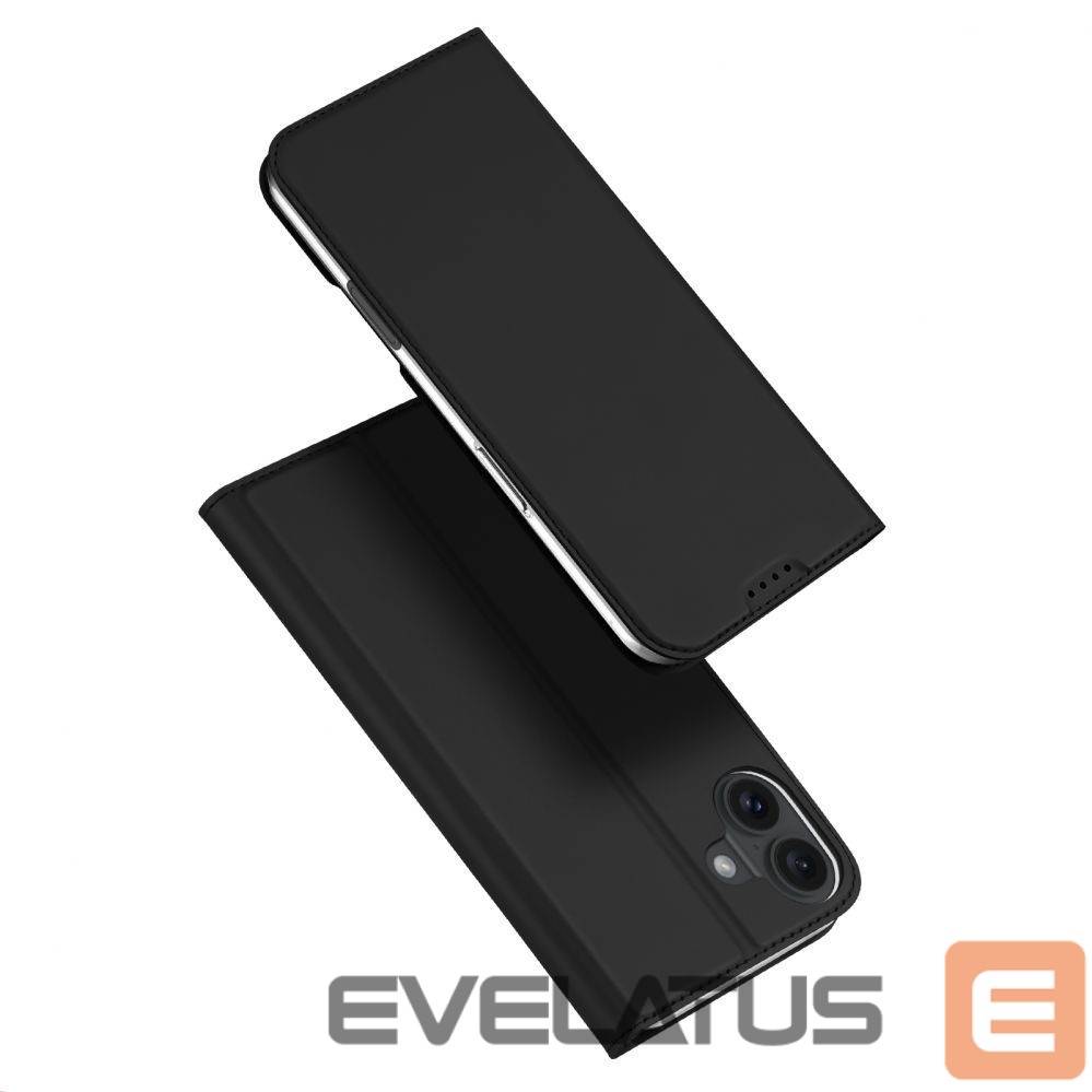 Back panel cover Dux Ducis Dux Ducis Skin Pro iPhone 16 Plus Case with Flip and Card Slot - Black