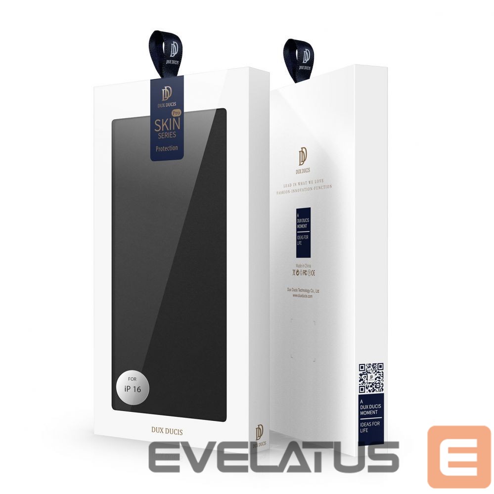 Back panel cover Dux Ducis Dux Ducis Skin Pro iPhone 16 Plus Case with Flip and Card Slot - Black
