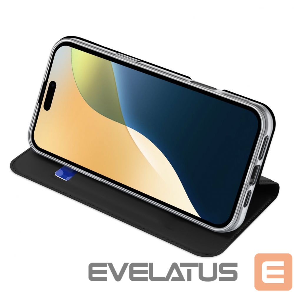 Back panel cover Dux Ducis Dux Ducis Skin Pro iPhone 16 Plus Case with Flip and Card Slot - Black
