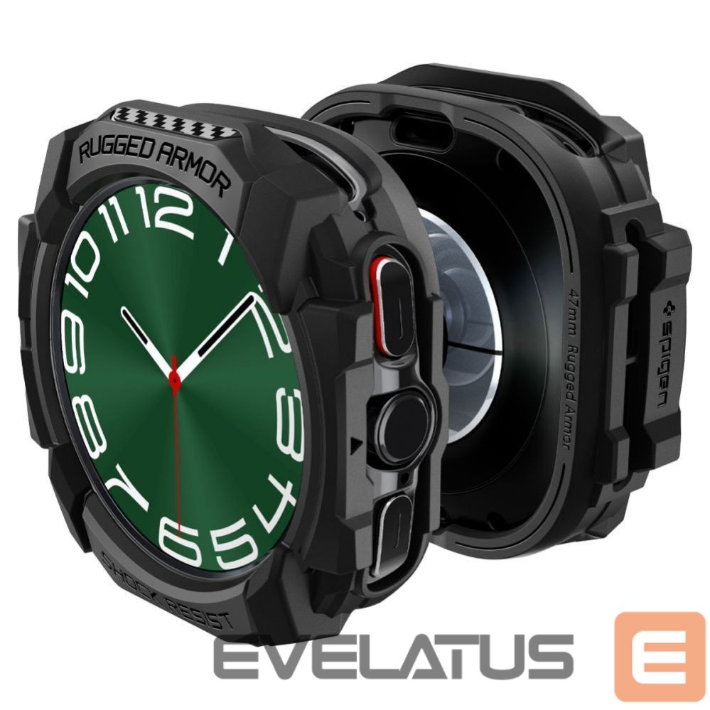 Back panel cover Spigen Spigen Rugged Armor Case for Samsung Galaxy Watch Ultra (47mm) - Matte Black