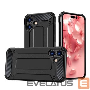 Back panel cover Hurtel  Hybrid Armor iPhone 16 Plus Case - Black 