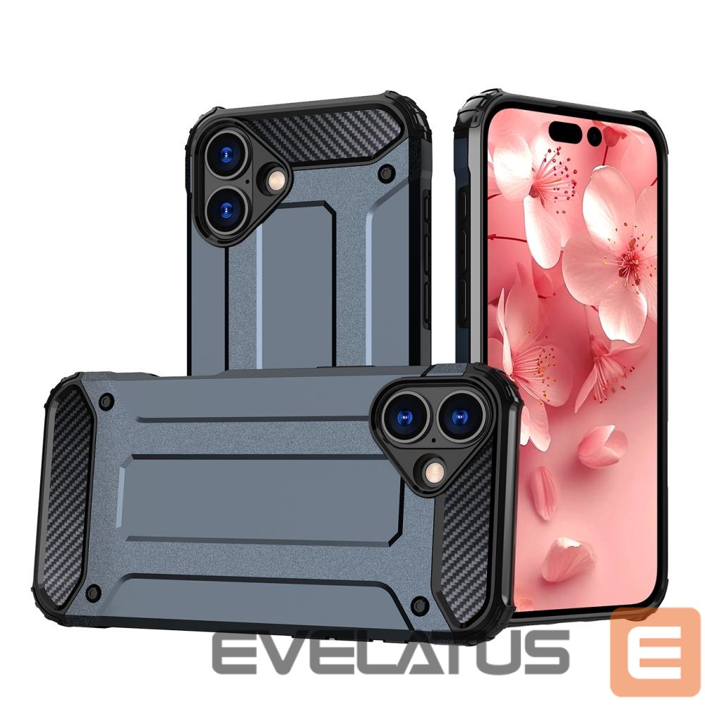 Back panel cover Hurtel Hybrid Armor iPhone 16 Plus Case - Blue
