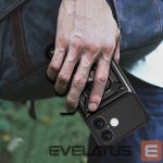 Back panel cover Hurtel  Hybrid Armor Camshield iPhone 16 Armored Case with Camera Cover and Stand - Black 