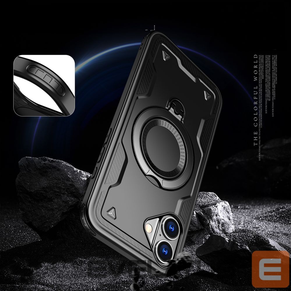 Back panel cover Hurtel Hybrid Armor Trendy Case with MagSafe for iPhone 16 Plus - Black