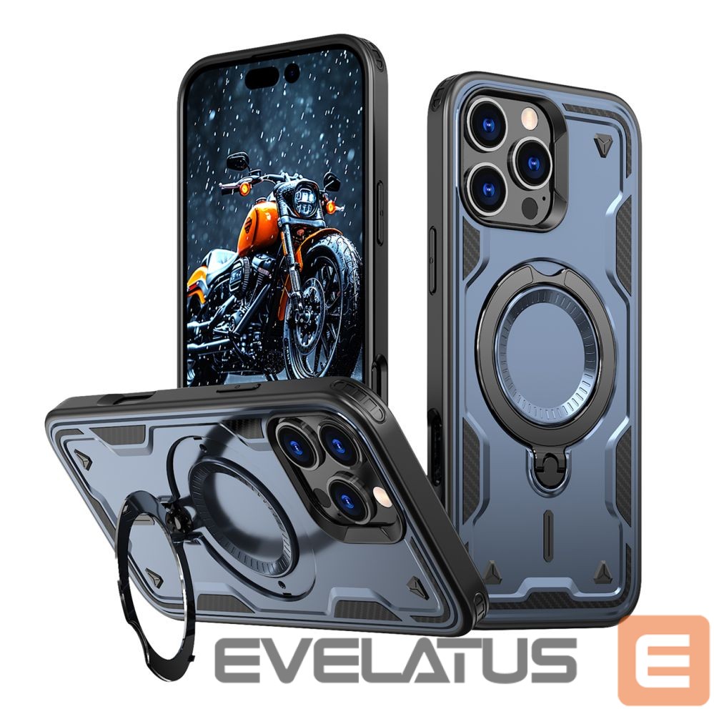 Back panel cover Hurtel Hybrid Armor Trendy Case with MagSafe for iPhone 16 Pro Max - Blue