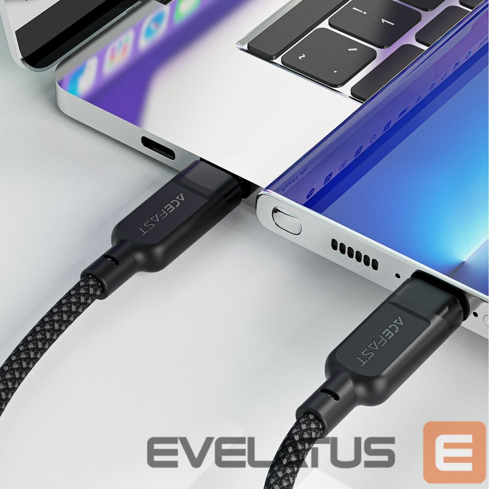 Cable Acefast Acefast C5 USB-C - USB-C / USB-C 2in1 100W 480Mb/s cable - black