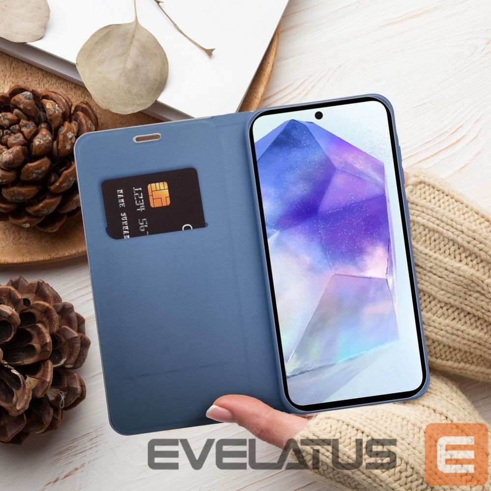 Book case OEM Flip case for Samsung A54 5G Luna Book Carbon blue