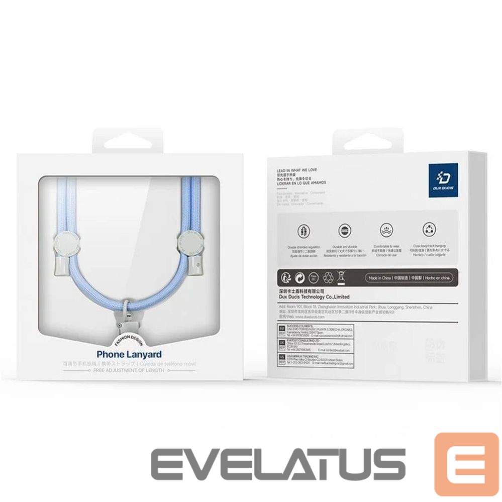 Ring Holder Dux Ducis Universal DUX DUCIS Plaz - cross-body phone strap - light blue Light Blue