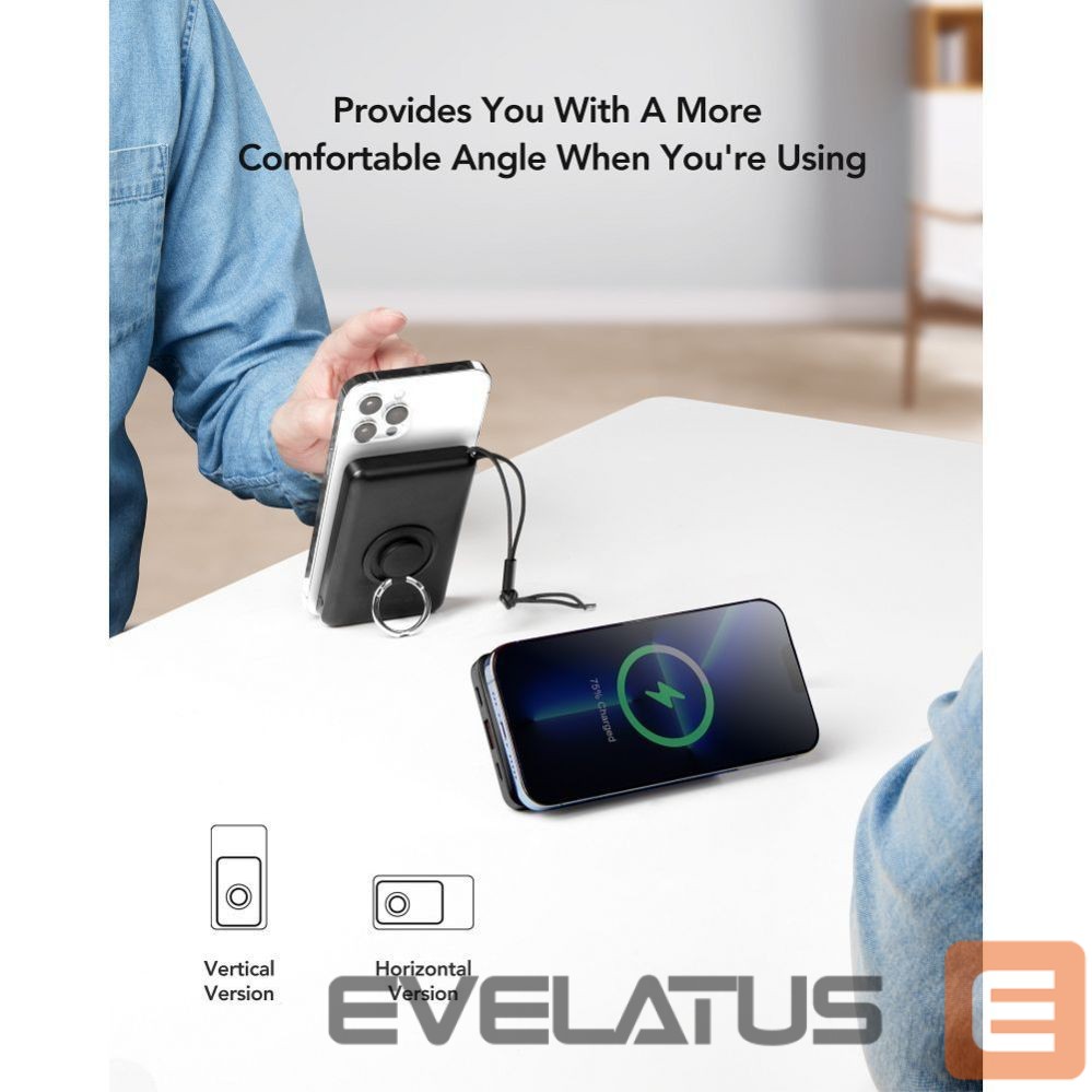Power bank Veger Powerbank compatible with Magsafe Veger MagOn (VP1151 / W1151) PD QC3.0 2A 20W with wireless charging 10000 mAh white