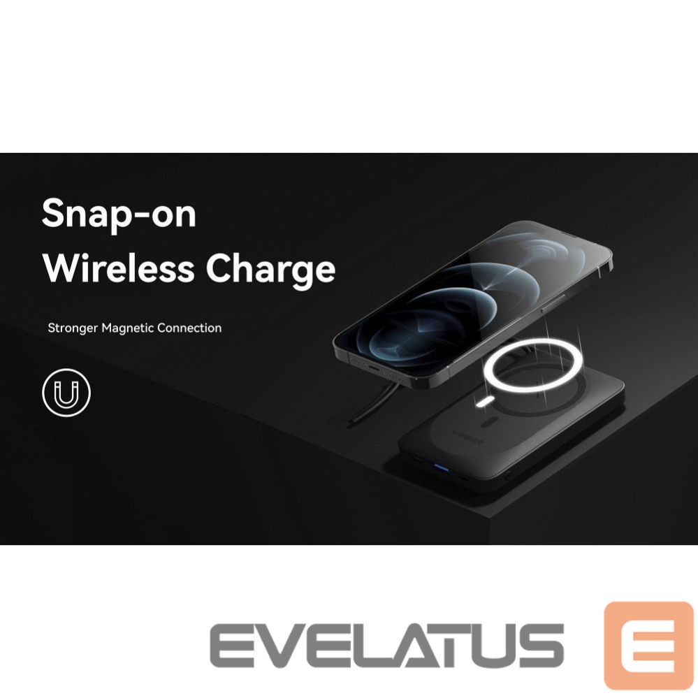 Power bank Veger Powerbank compatible with Magsafe Veger MagOn (VP1151 / W1151) PD QC3.0 2A 20W with wireless charging 10000 mAh white