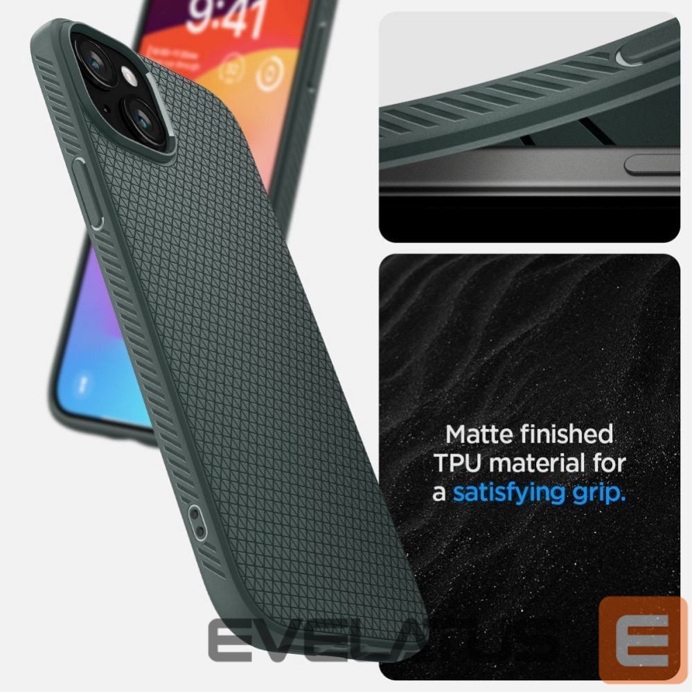 Back panel cover Spigen SPIGEN case LIQUID AIR for IPHONE 15 abyss green