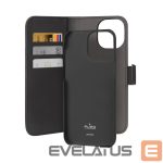 Back panel cover Puro  Puro Wallet Detachable MagSafe 2in1 PU Leather Case with Flap and Wallet for iPhone 15 Pro - Black 