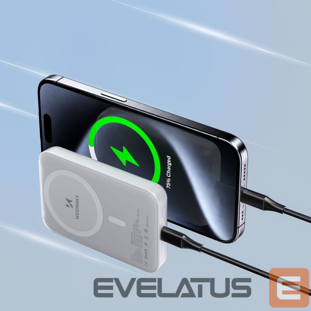 Power bank Wozinsky Wozinsky WRW349YWS 10,000 mAh Magnetic Power Bank - White