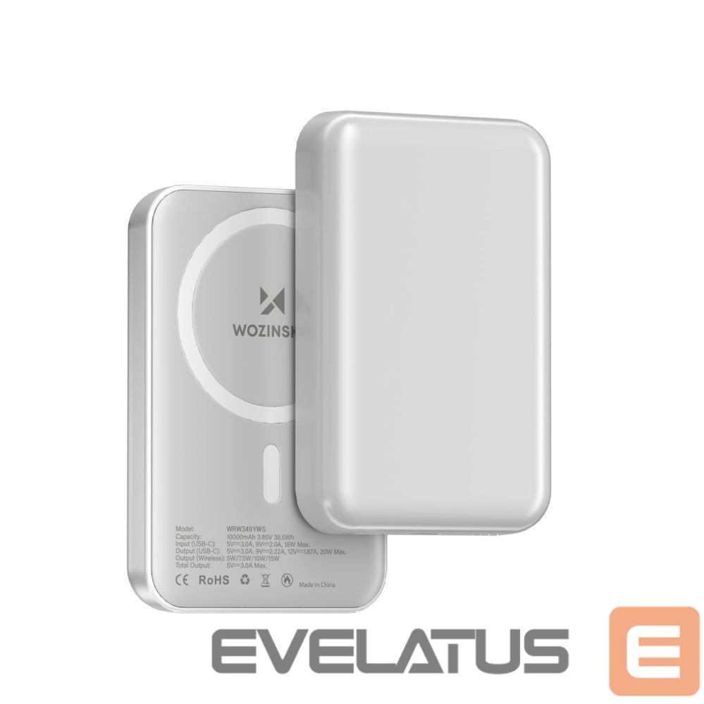 Power bank Wozinsky Wozinsky WRW349YWS 10,000 mAh Magnetic Power Bank - White