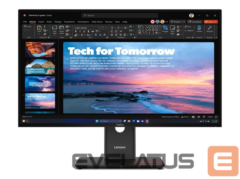 Monitor Lenovo ThinkVision | T27QD-40 | 27 " | IPS | 16:9 | 120 Hz | 4 ms | 2560 x 1440 pixels | 350 cd/m² | HDMI ports quantity 1 | Eclipse black | Warranty 36 month(s)