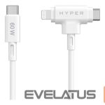 Cable HYPER  Juice Silicone USB-C to USB-C and Lightning Hybrid 60W Cable 
