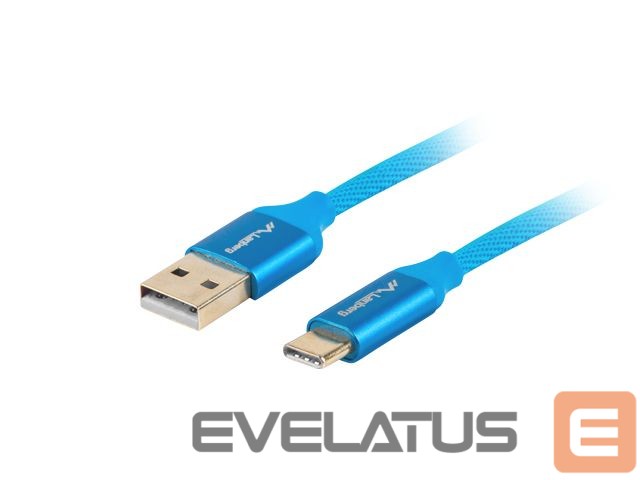 Cable Lanberg USB Type-C to USB Type-A 2.0 Cable Blue QC 3.0 Premium, 1.8 m | CA-USBO-22CU-0018-BL | USB Type-C to USB Type-A