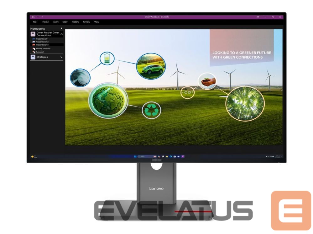 Monitor Lenovo ThinkVision | P27Q-40 | 27 " | IPS | 16:9 | 120 Hz | 4 ms | 350 cd/m² | HDMI ports quantity 1 | Eclipse black | Warranty 36 month(s)