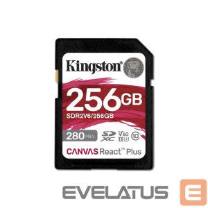Memory cards Kingston  Canvas React Plus | 256 GB | SD | Flash memory class 10