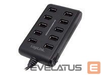 Cable Logilink  UA0125 USB Hub 10-Port USB2.0 with power adapter 3.5A, | 