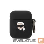 Back panel cover Karl Lagerfeld - Karl Lagerfeld 3D Logo NFT Karl Head Silicone Case for AirPods 1/2 Black 