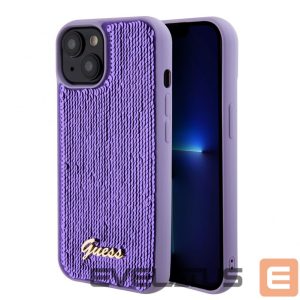 Back panel cover Guess - Guess Sequin Script Logo Case for iPhone 15 Purple