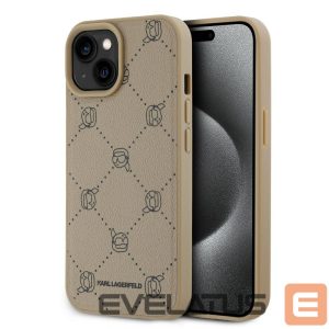 Back panel cover Karl Lagerfeld Apple Karl Lagerfeld PU Karl Heads Pattern MagSafe Case for iPhone 15 Beige 