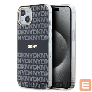 Back panel cover DKNY - DKNY PC/TPU Repeat Pattern Tonal Stripe Magsafe Case for iPhone 15 Black 