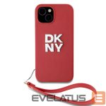 Back panel cover DKNY - DKNY PU Leather Stack Logo Wrist Strap Case for iPhone 15 Red 