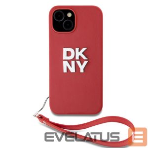 Back panel cover DKNY - DKNY PU Leather Stack Logo Wrist Strap Case for iPhone 15 Red 
