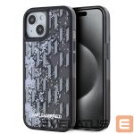 Back panel cover Karl Lagerfeld Apple Karl Lagerfeld Liquid Glitter Monogram Gradient Case for iPhone 15 Black 