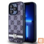 Back panel cover DKNY - DKNY PU Leather Checkered Pattern and Stripe Case for iPhone 15 Pro Blue 