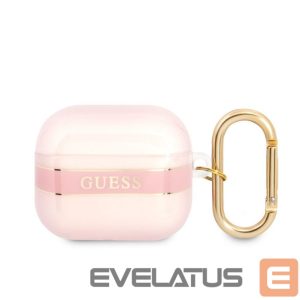 Headphone case Guess Apple Airpods 3 TPU Printed Stripe Case Pink
