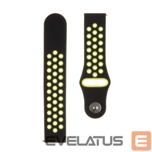 Strap Tactical  20mm Double Silicone Watch Band Black Yellow
