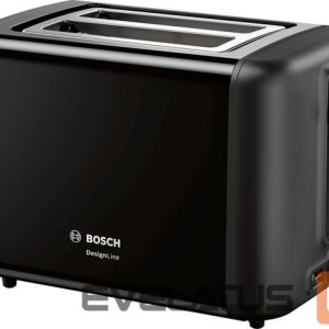 Toster Bosch  DesignLine Toaster TAT3P423 Power 970 W, Number of slots 2, Housing material Stainless steel, Black 