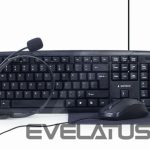 Computer keyboard Gembird  4-in-1 Multimedia office set KBS-UO4-01 Keyboard, Mouse, Pad and Headset Set, Wired, Mouse included, US, Black 