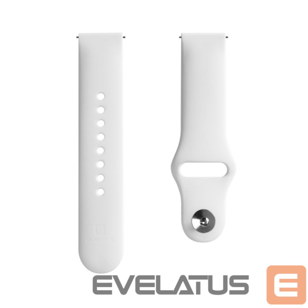 Strap Evelatus Evelatus Watch 22mm Silicone Loop Watch Straps (S/M 110mm) White